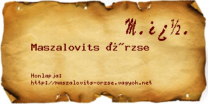 Maszalovits Örzse névjegykártya
